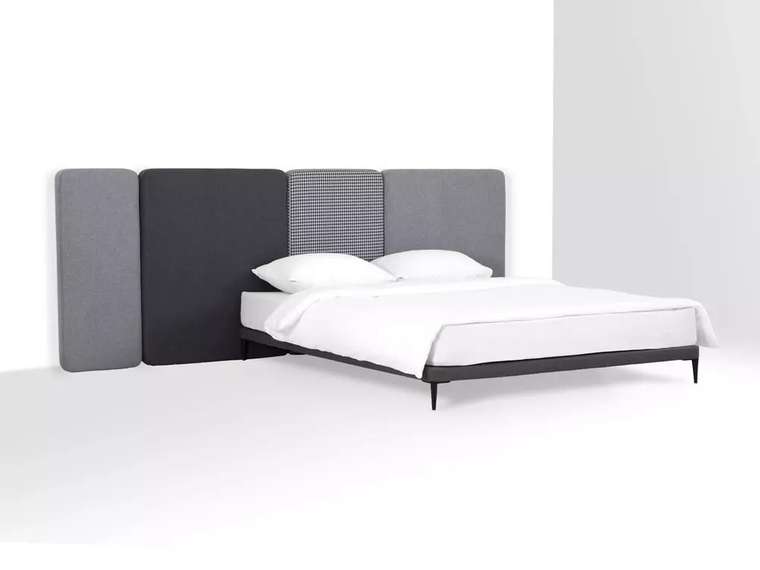 Кровать Licata 160х200 композиция 3 серого цвета