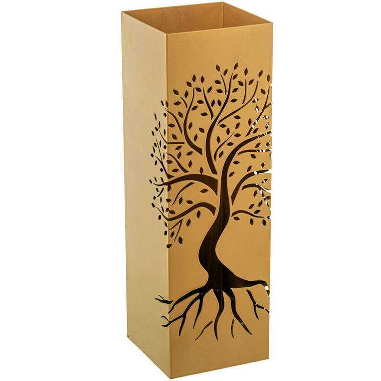 Корзина для зонтов Позолоченный Дерево 15 x 49 x 15 cm