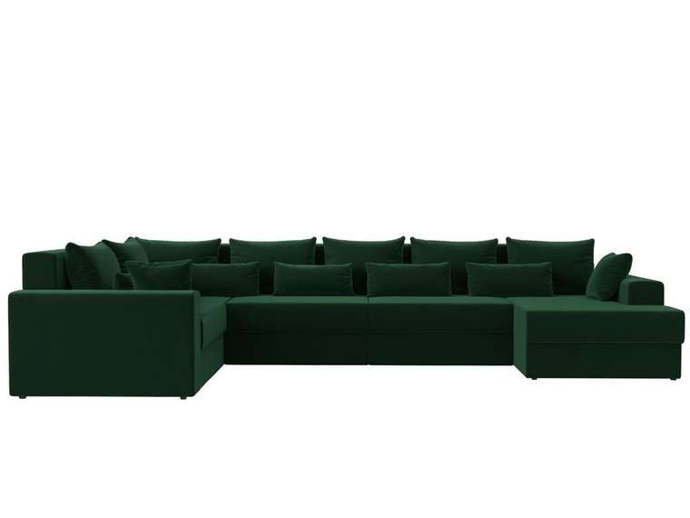 Угловой диван-кровать Майами темно-зеленого цвета правый угол