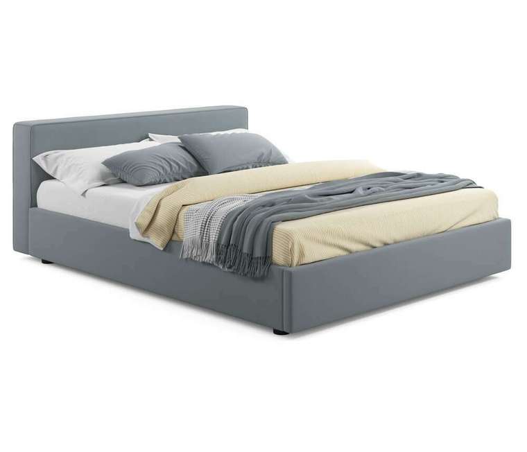 Кровать Skandi 160х200 серого цвета с подъемным механизмом