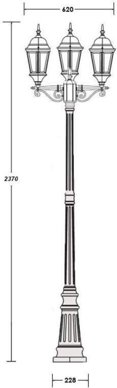 Наземный фонарь IP44 Oasis Light ASTORIA 2 91409LB Gw