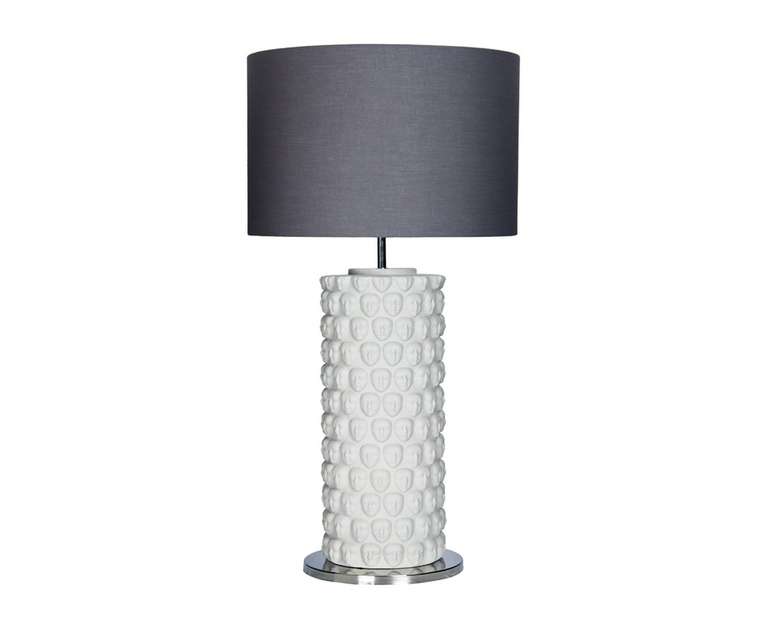 Настольная лампа из керамики серого цвета