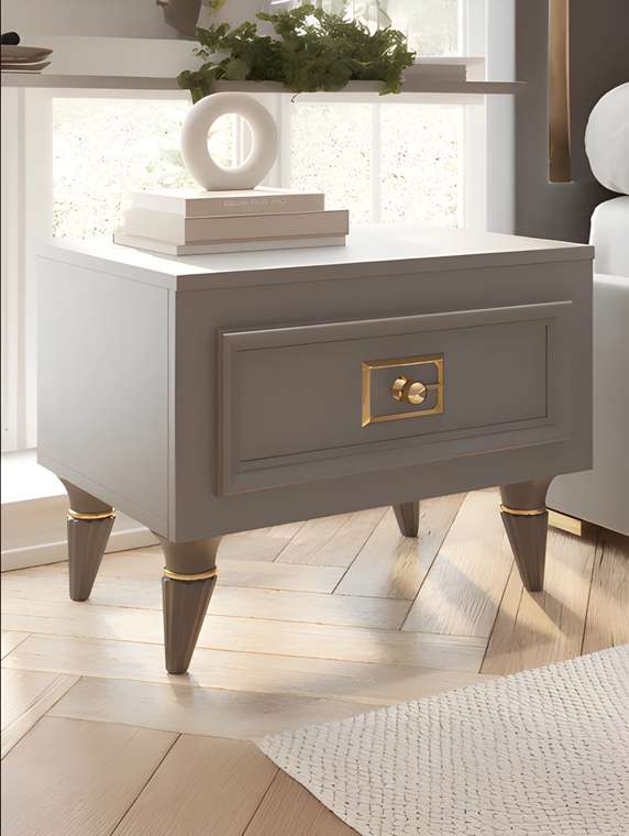 Тумба прикроватная Валенсия серого цвета