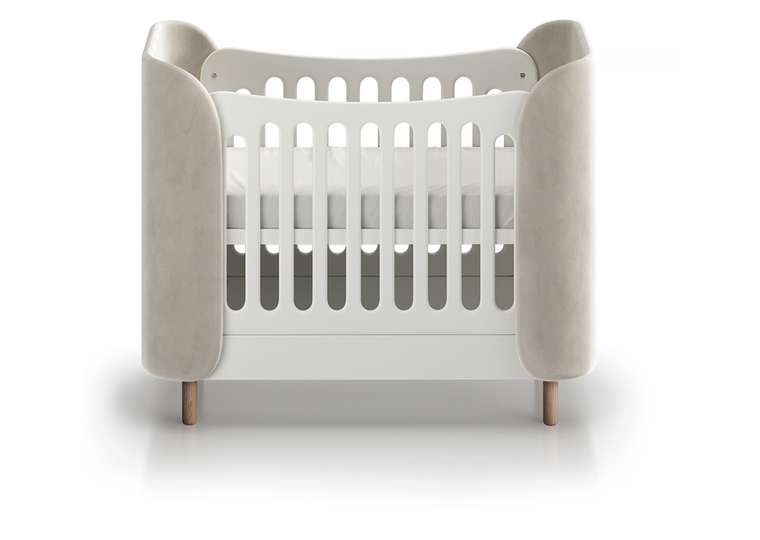 Кроватка Kidi Soft mini 60х120 молочного цвета