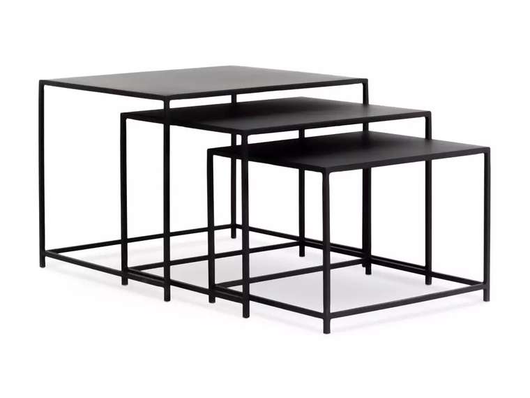 Набор из трех журнальных столов Kondo черного цвета