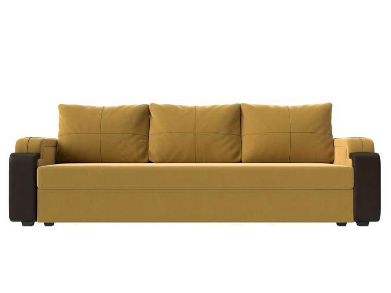 Прямой диван-кровать Николь лайт желтого цвета