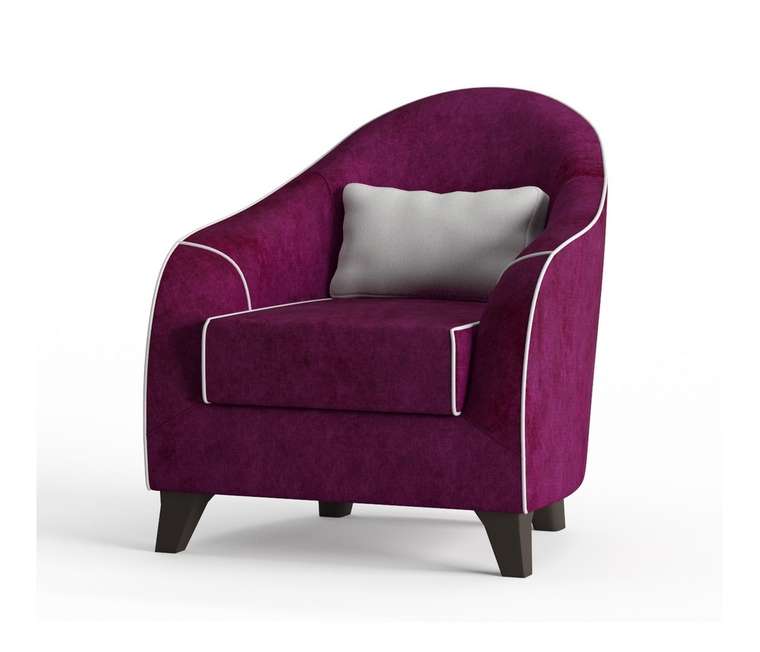 Кресло Бемоль в обивке из вельвета фиолетового цвета