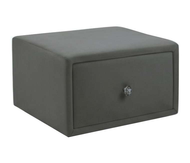 Мягкая прикроватная навесная тумба Mild темно-серого цвета
