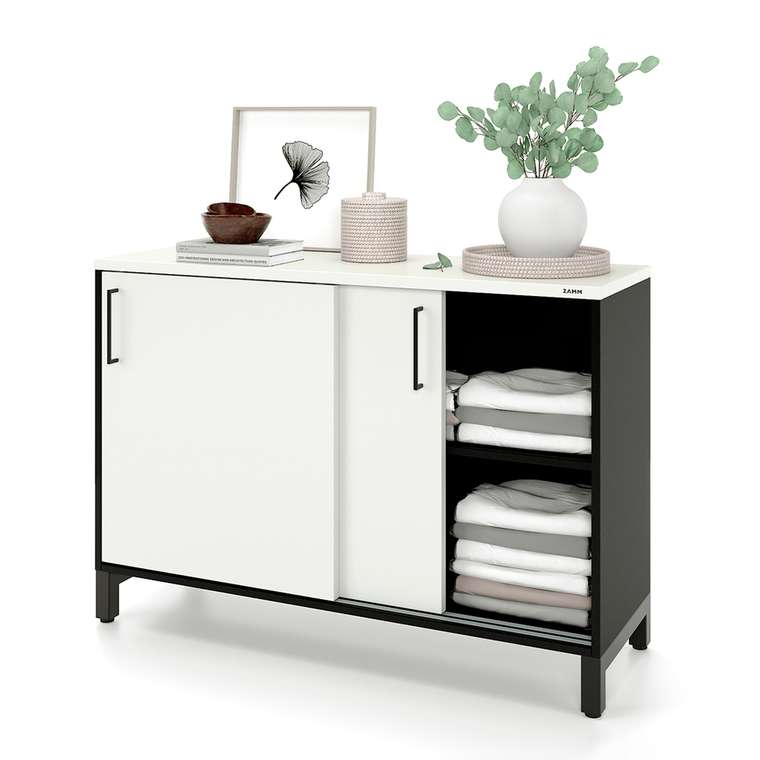 Комод Локер бело-черного цвета