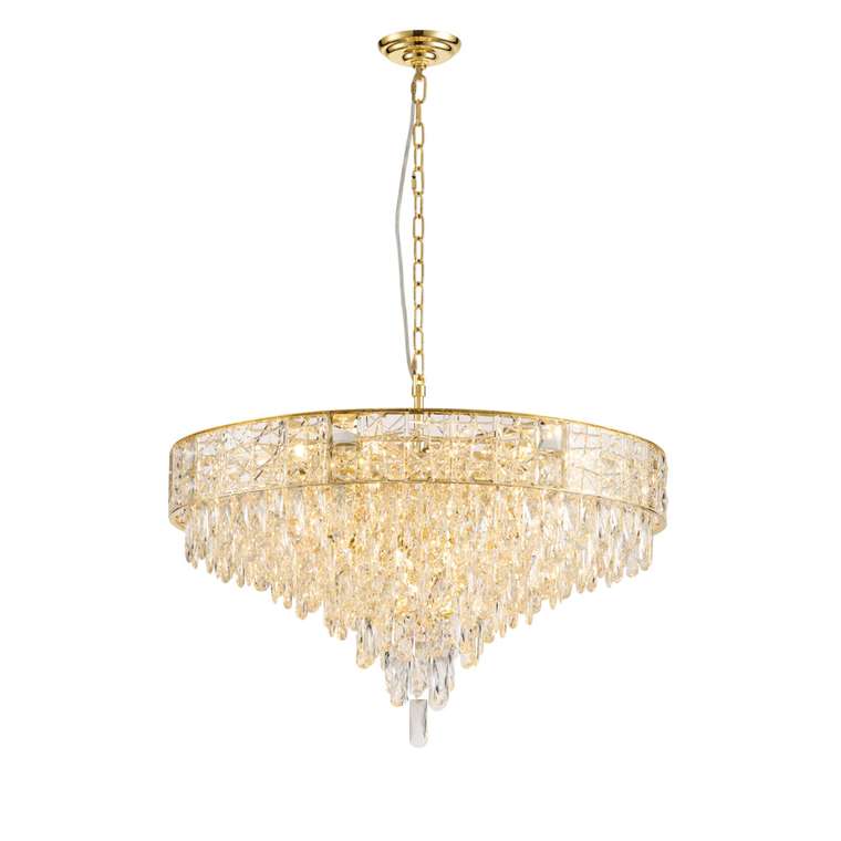 подвесная люстра Elysium прозрачный металл, хрусталь 18*E14*40W, excluded