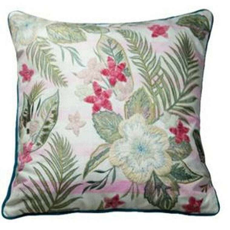 Наволочки Чехол для DKD Home Decor 60 x 1 x 40 см Розовый Зеленый Тропический