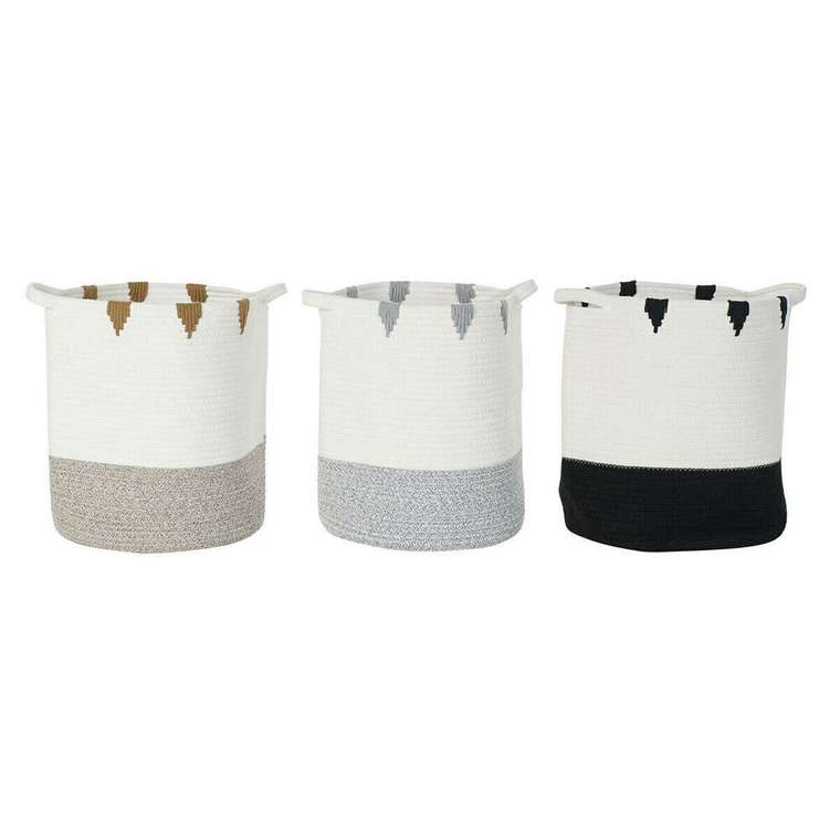 Корзина DKD Home Decor 34 x 34 x 40 cm Boho (3 Предметы)