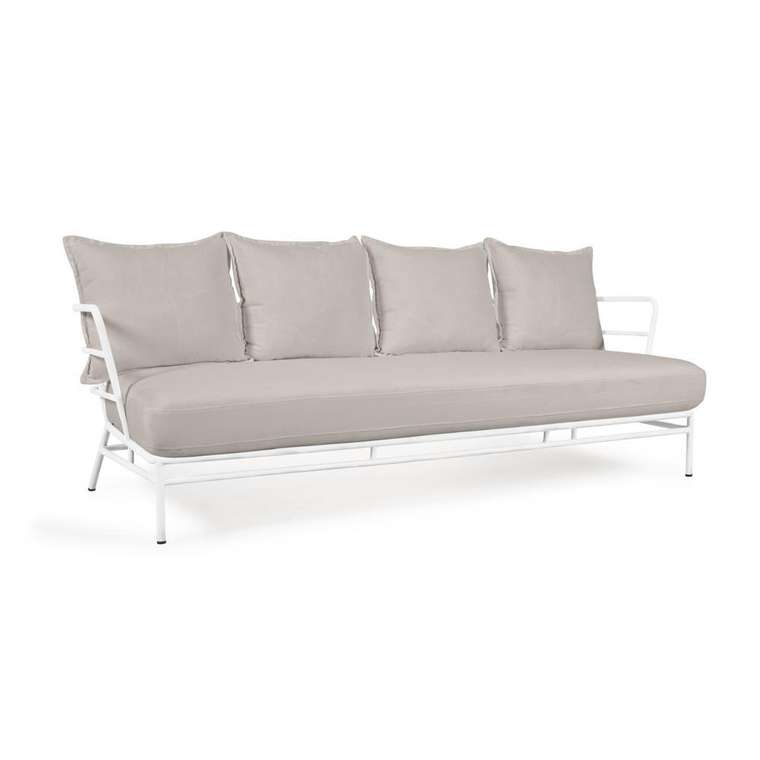 Трехместный диван Mareluz бело-серого цвета