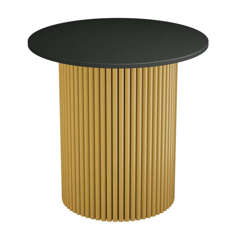Кофейный стол Trubis Wood S 60 черно-золотого цвета