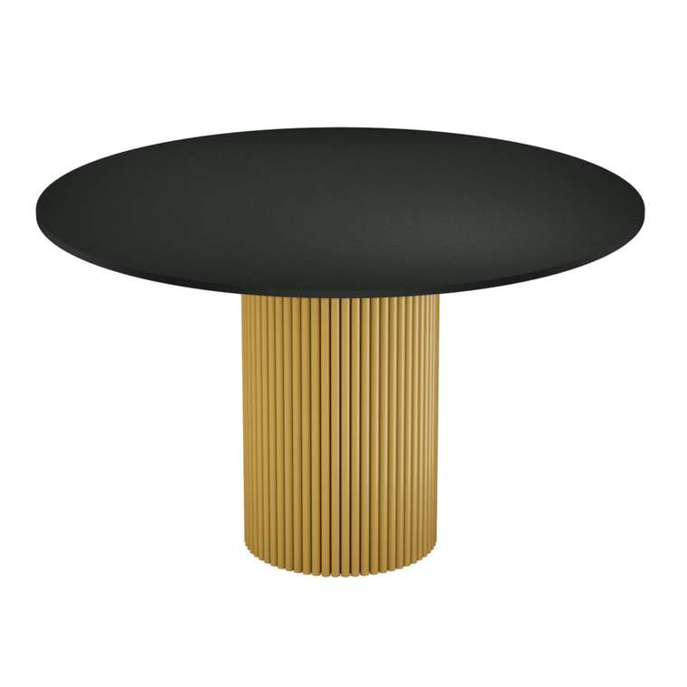 Обеденный стол Trubis Wood L 120 черно-золотого цвета