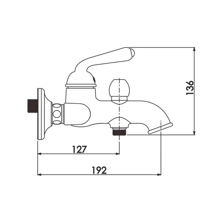 Смеситель для ванны Rose R0202E, золото