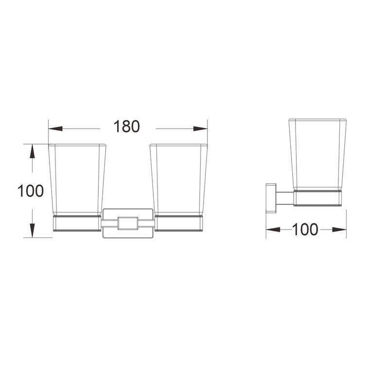 Стакан для ванной комнаты двойной Shevanik SG5622C, белый