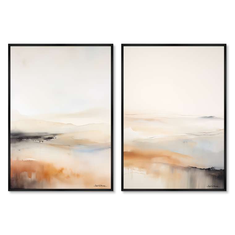 Набор из двух репродукций картин Landscape collection, Light fog, 2024г.
