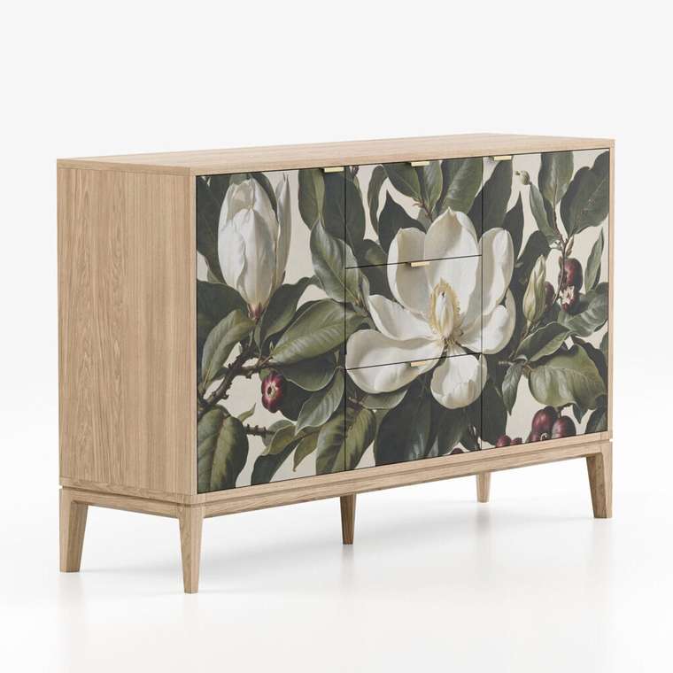 Комод Timeless TL048 бежевого цвета с принтом