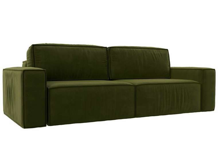 Прямой диван-кровать Прага классик зеленого цвета
