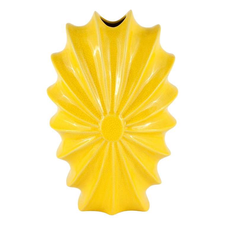 Ваза декоративная Желтая хризантема из керамики