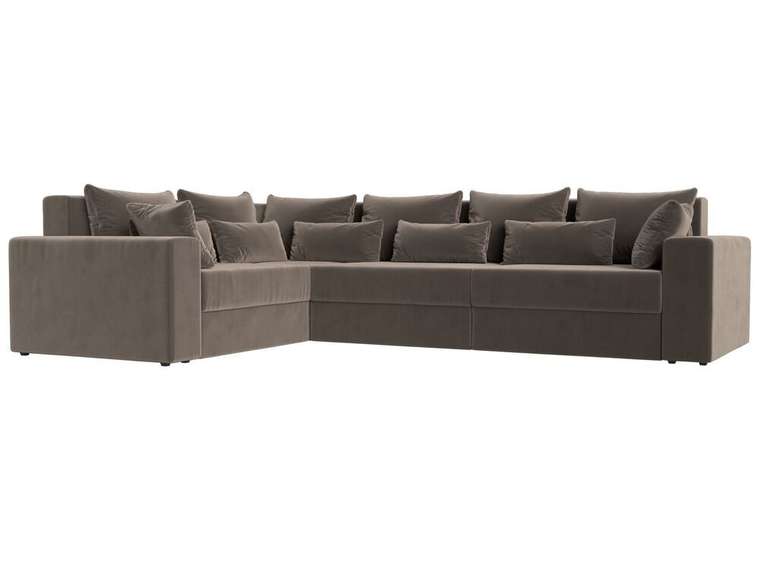 Угловой диван-кровать Майами Long коричневого цвета левый угол
