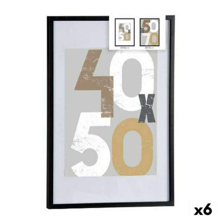 Настенные рамки Чёрный Пластик Деревянный MDF 52,5 x 2,5 x 72,5 cm (6 штук)
