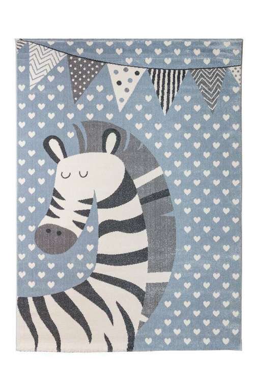 Детский ковер Norr Kids Zebra 200х290 серо-голубого цвета