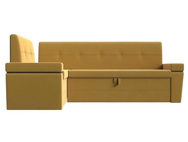 Угловой диван-кровать Деметра желтого цвета левый угол