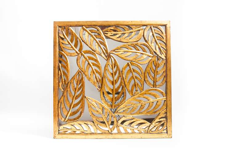 Панно настенное с зеркалом Golden Leaves 91х91