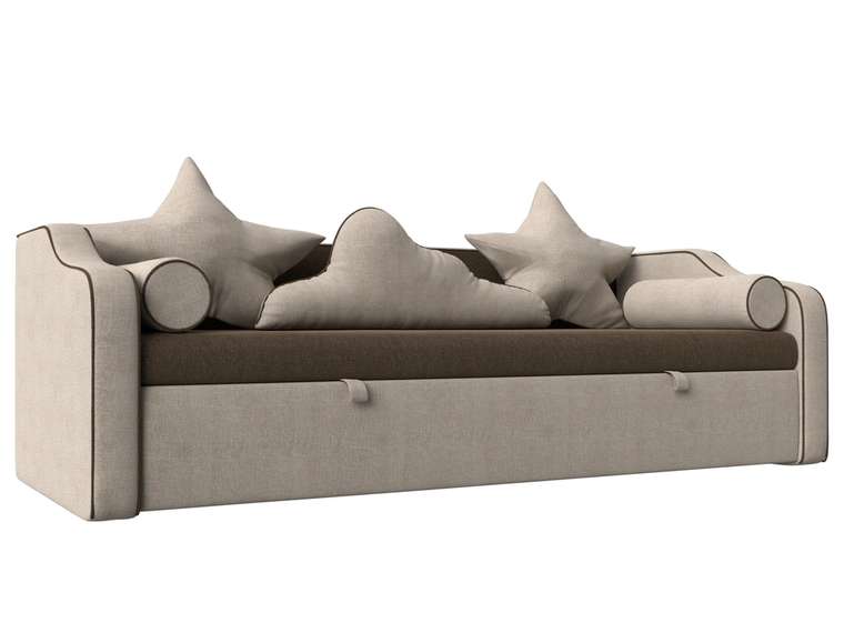 Прямой диван-кровать Рико светло-серого цвета