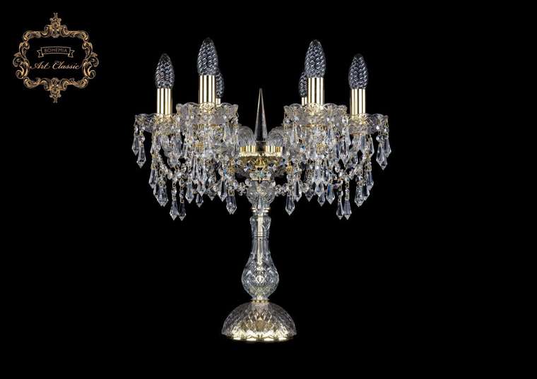 Хрустальная настольная лампа с подвесками Art Classic 45231 12.23.6.141-45.Gd.Dr подсвечник