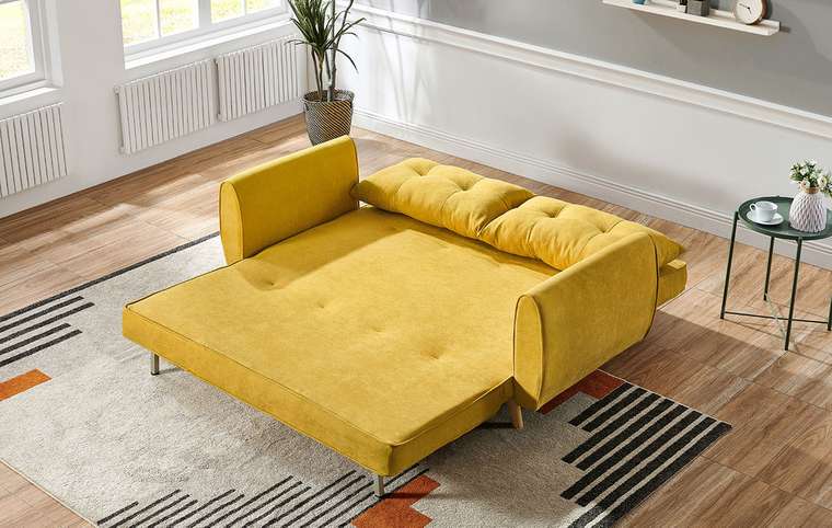 Диван-кровать Beatrix желтого цвета
