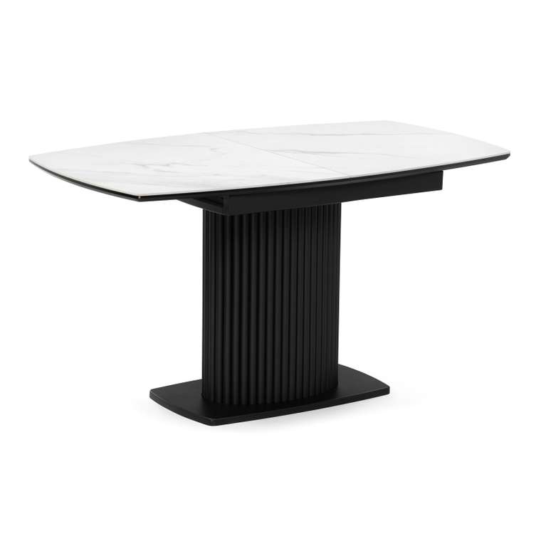 Раскладной обеденный стол Фестер бело-черного цвета