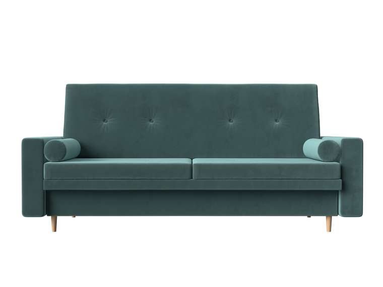 Прямой диван-кровать Белфаст темно-бирюзового цвета (книжка)