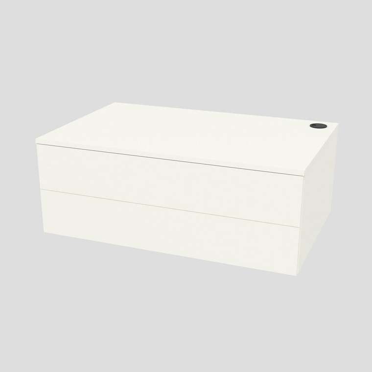 Домашний офис подвесной с выдвижным столом и ящиком Талант Т3190.1 белого цвета