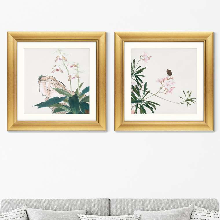  Набор из двух репродукций картин Insects and Flowers II, 1644г. 