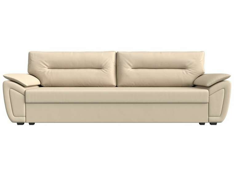 Прямой диван-кровать Нэстор Лайт бежевого цвета (экокожа)