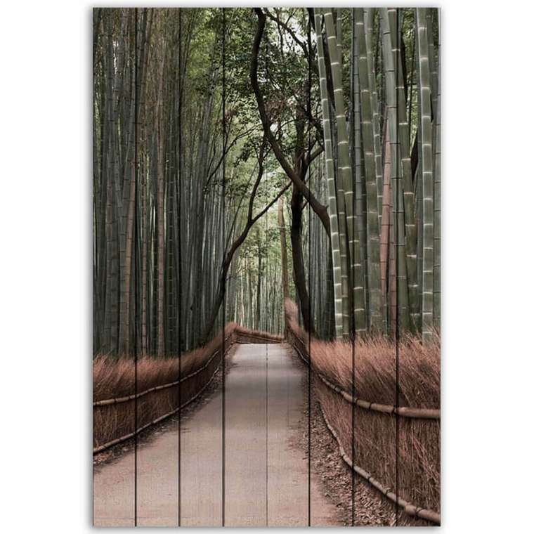 Картина на дереве Бамбуковый лес 60х90 см
