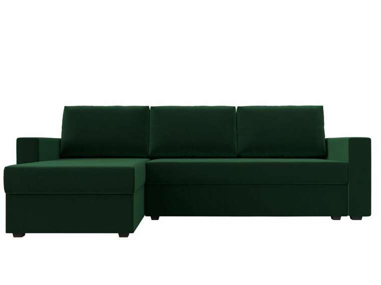 Угловой диван-кровать Траумберг Лайт зеленого цвета левый угол