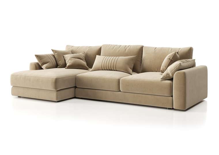 Угловой диван-кровать Шерлок бежевого цвета