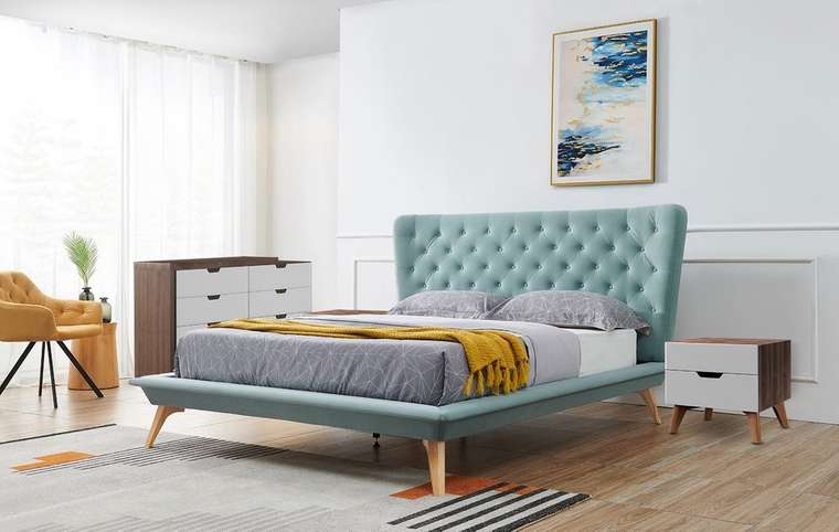 Кровать Bohemia 180х200 бирюзового цвета