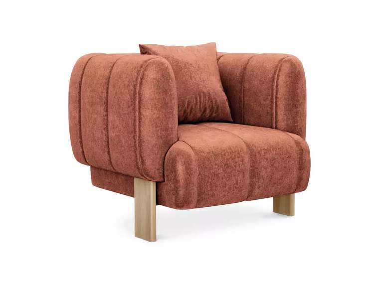 Кресло Cassis красного цвета с бежевыми ножками