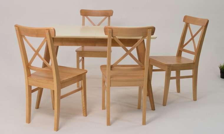 Обеденная группа Сканди 120 бежево-коричневого цвета