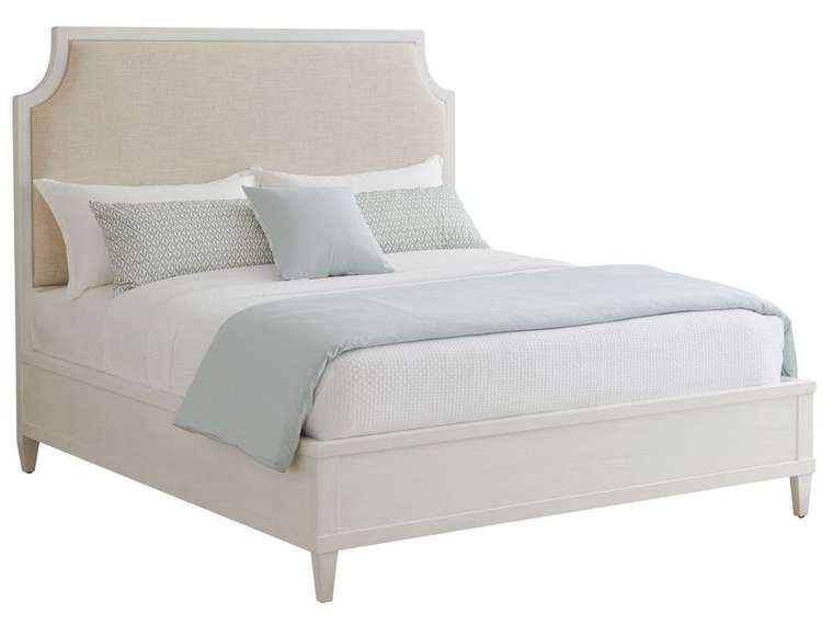 Кровать с мягким изголовьем Бриз 160х200 светло-бежевого цвета