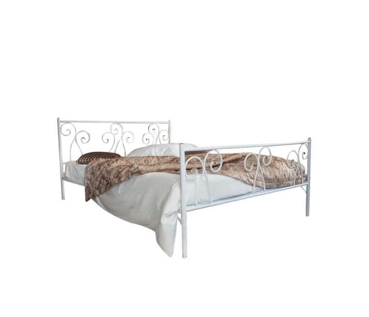 Кованая кровать Лацио 180х200 белого цвета