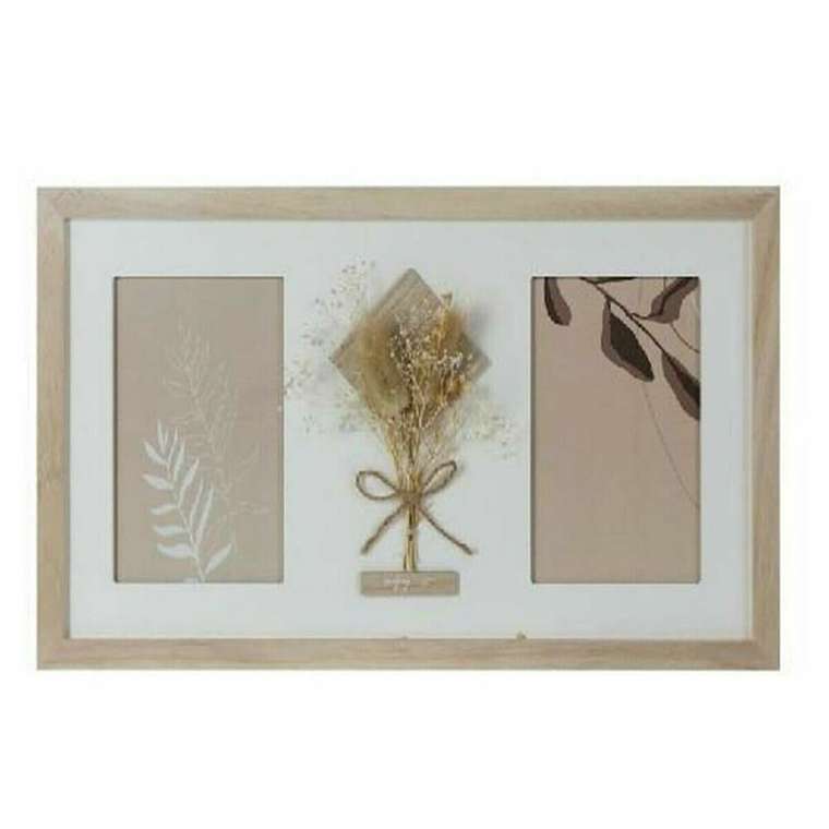 Фоторамка 39 x 1,2 x 22 cm Стеклянный Натуральный Белый Shabby Chic