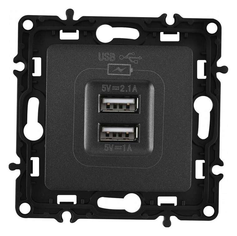 Розетка USB, без рамки 217.46-1.black