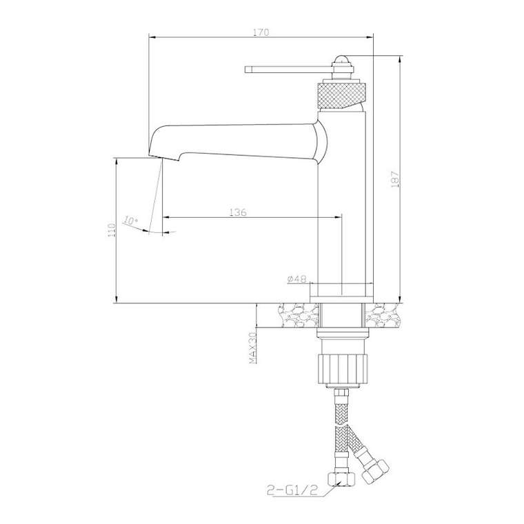 Смеситель для раковины Esko BG26B черного цвета