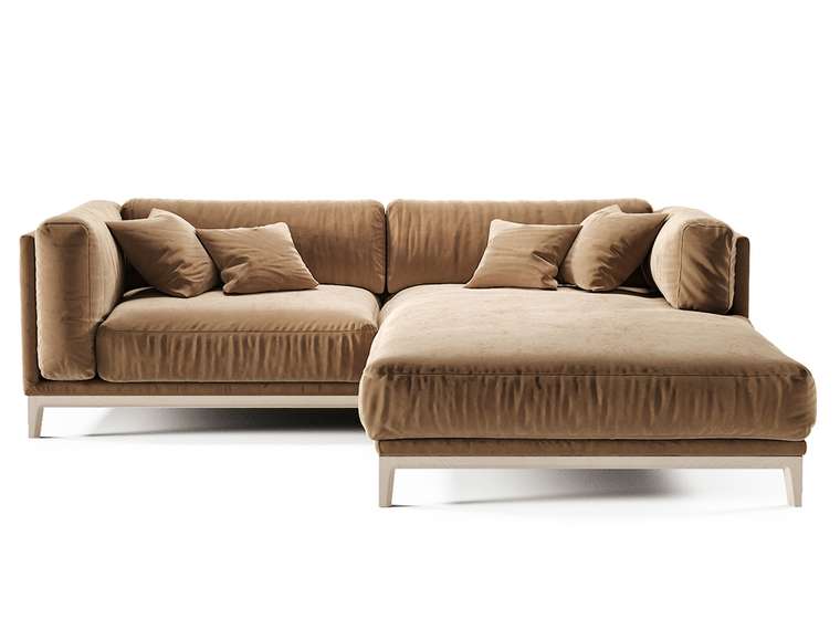 Угловой диван Case коричневого цвета